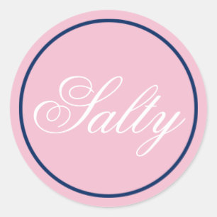 "Salty" Wedding Sticker - Blush Pink/Navy