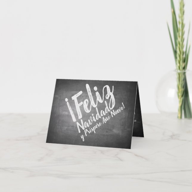 Saludos De Navidad en La Pizarra Card (Front)