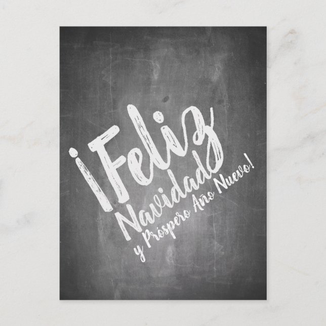 Saludos De Navidad en La Pizarra Holiday Postcard (Front)