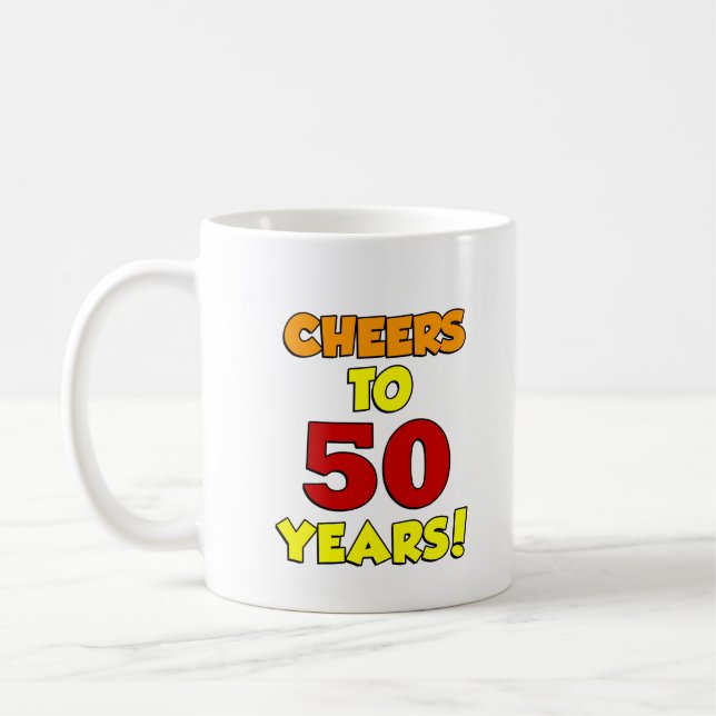 Salue À 50 Ans De Mug Colorée (Gauche)