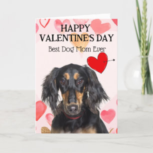 Saluki Best Dog Mom Custom Valentine's Day Card