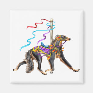 Saluki Carousel Black & Tan Magnet