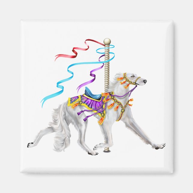 Saluki Carousel White Magnet (Front)