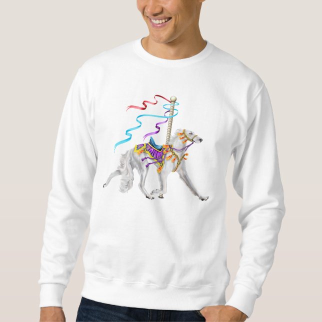 Saluki Carousel White Sweatshirt (Front)