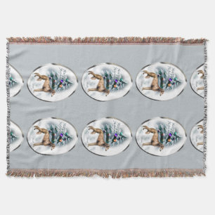 Saluki Christmas Throw Blanket