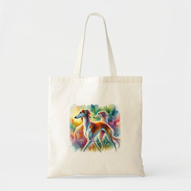 Saluki Dog 090724AREF103 - Watercolor Tote Bag (Front)