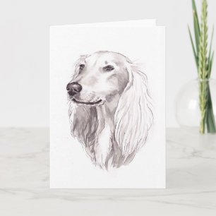 Saluki Dog Art Greeting Card