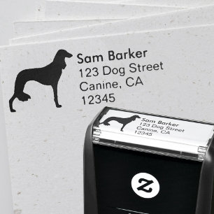 Saluki Dog Breed Silhouette Return Address Self-inking Stamp