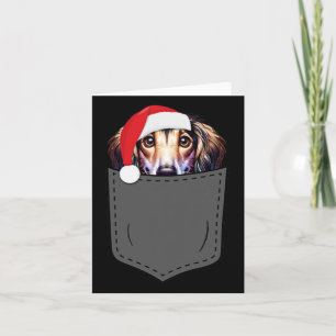 Saluki Dog Santa Hat Christmas Pocket Fun Xmas 1 Card