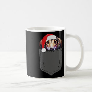 Saluki Dog Santa Hat Christmas Pocket Fun Xmas 1 Coffee Mug