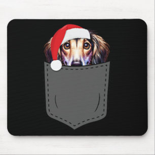 Saluki Dog Santa Hat Christmas Pocket Fun Xmas 1  Mouse Pad