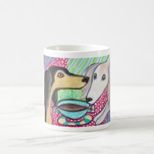 SALUKI Drinking Coffee Feathered Art Mug