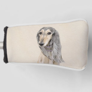 Saluki (Fawn) Painting - Cute Original Dog Art Golf Head Cover