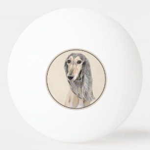 Saluki (Fawn) Painting - Cute Original Dog Art Ping Pong Ball