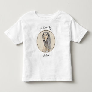 Saluki (Fawn) Painting - Cute Original Dog Art Toddler T-shirt