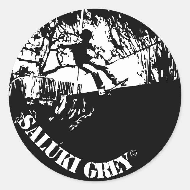 saluki gray new logo classic round sticker (Front)