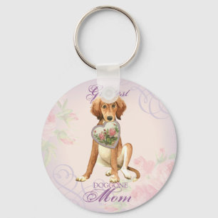 Saluki Heart Mom Keychain
