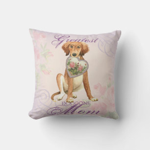 Saluki Heart Mom Throw Pillow
