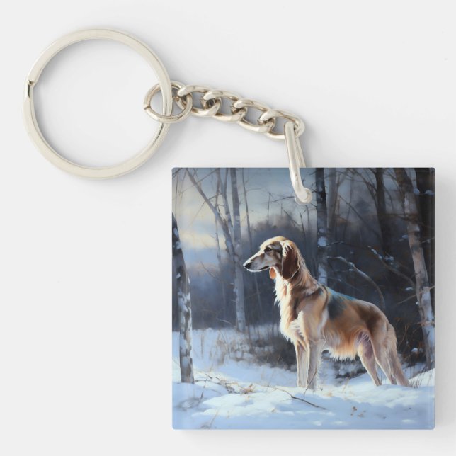Saluki Laisser neiger Noël (Devant)