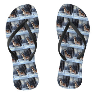 Saluki Let It Snow Christmas Flip Flops