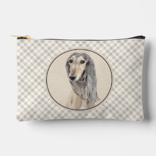 Saluki Painting Fawn Sable Cute Original Dog Art Accessory Pouch