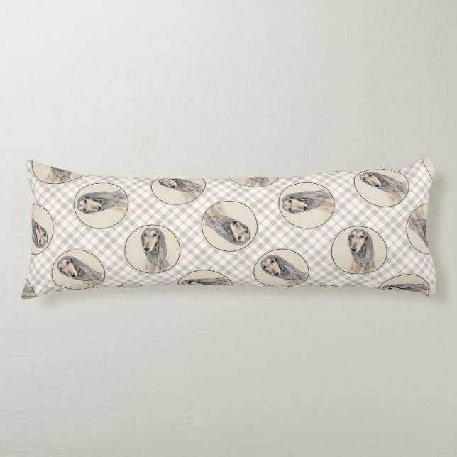 Saluki Painting Fawn Sable Cute Original Dog Art Body Pillow (Front)