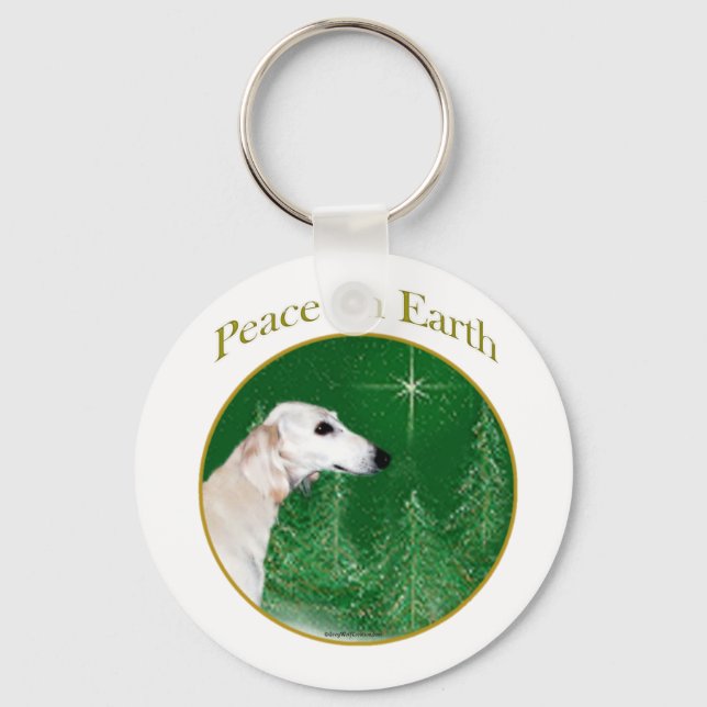 Saluki Peace Keychain (Front)