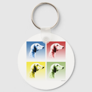 Saluki Pop Art Keychain