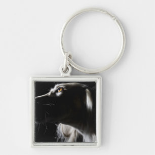 Saluki, portrait keychain