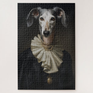 Saluki Portrait Pearls and Colcar Jigsaw Puzzle