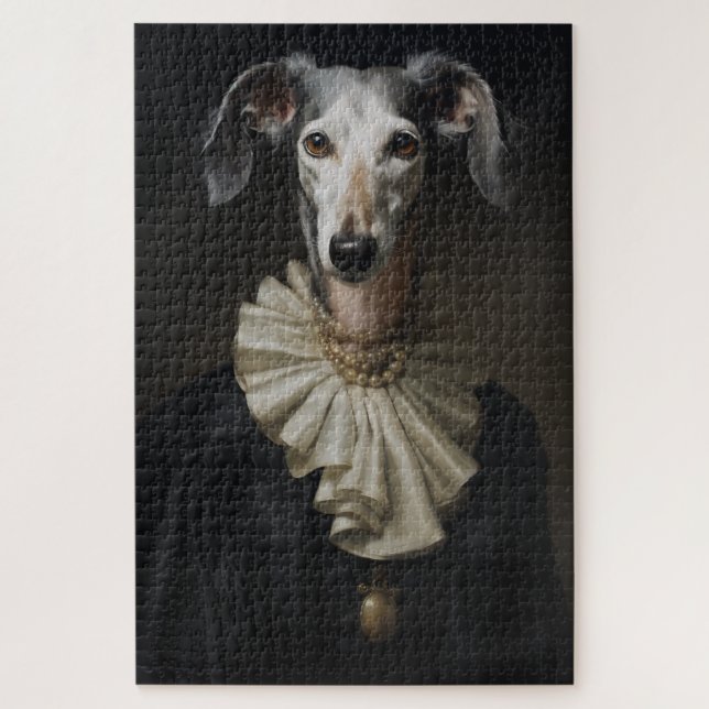 Saluki Portrait Pearls and Colcar Jigsaw Puzzle (Vertical)