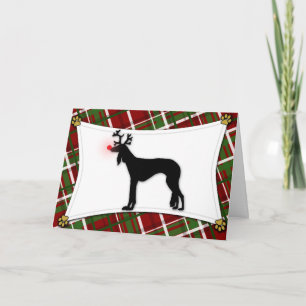 Saluki Reindeer Christmas Card