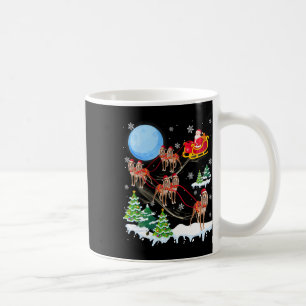 Saluki Reindeer Christmas Dog Riding Santa Hat Xma Coffee Mug