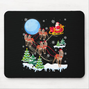 Saluki Reindeer Christmas Dog Riding Santa Hat Xma Mouse Pad