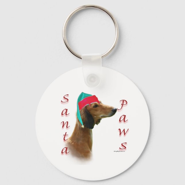 Saluki Santa Paws Keychain (Front)
