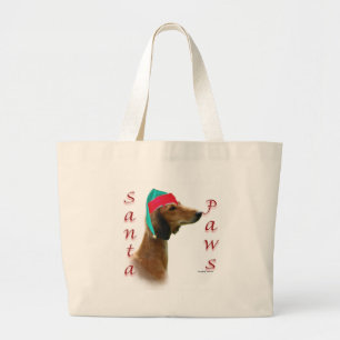 Saluki Santa Paws Large Tote Bag