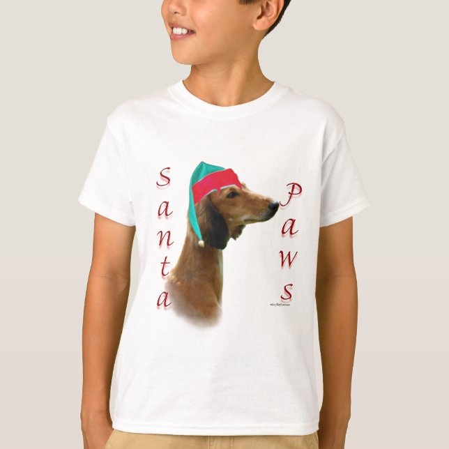 Saluki Santa Paws T-Shirt (Front)