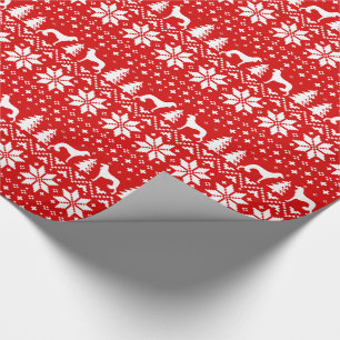 Saluki Silhouettes Christmas Sweater Pattern Wrapping Paper