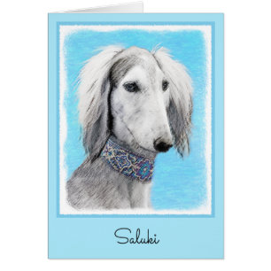 Saluki (Silver) Painting - Cute Original Dog Art