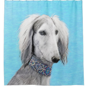 Saluki (Silver) Painting - Cute Original Dog Art