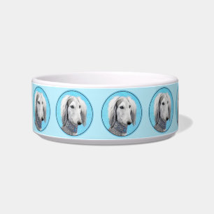 Saluki (Silver) Painting - Cute Original Dog Art Bowl