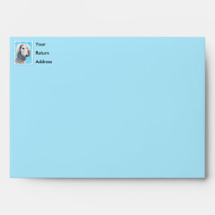 Saluki (Silver) Painting - Cute Original Dog Art Envelope