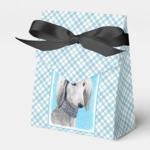Saluki (Silver) Painting - Cute Original Dog Art Favor Box