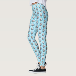 Saluki (Silver) Painting - Cute Original Dog Art Leggings