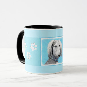 Saluki (Silver) Painting - Cute Original Dog Art Mug