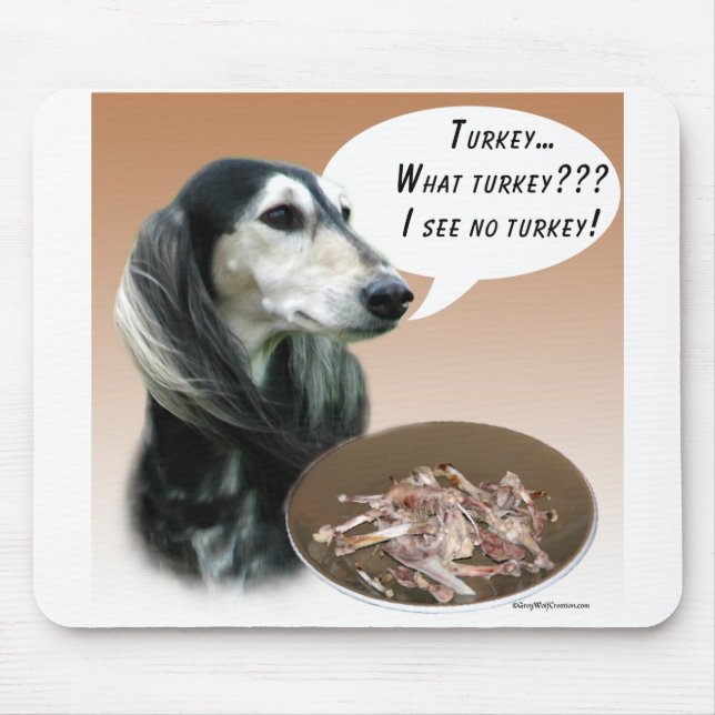 Saluki Turkey Mouse Pad (Front)