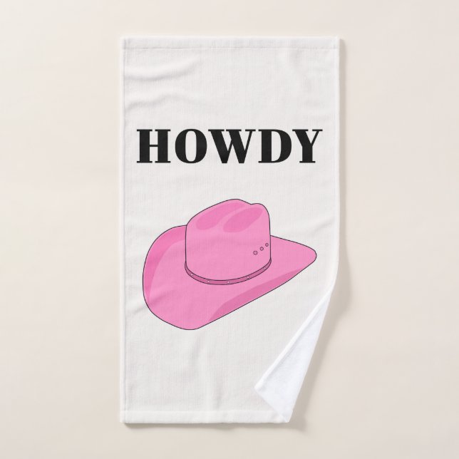 Salut Chapeau de Cowboy Rose (Serviette à main)