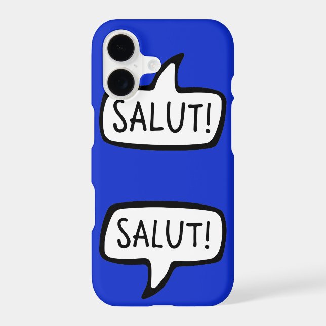 SALUT! French Language Greeting Speech Bubble (Back)