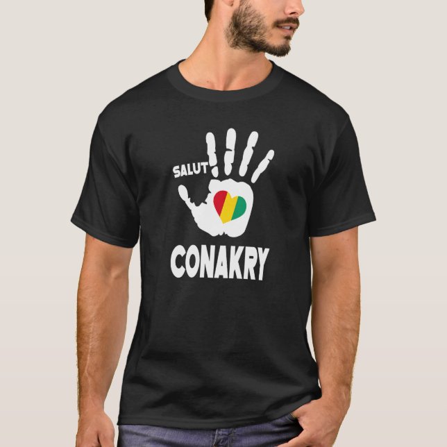 Salut Guinea Conakry With Guinea Flag In A Heart L T-Shirt (Front)