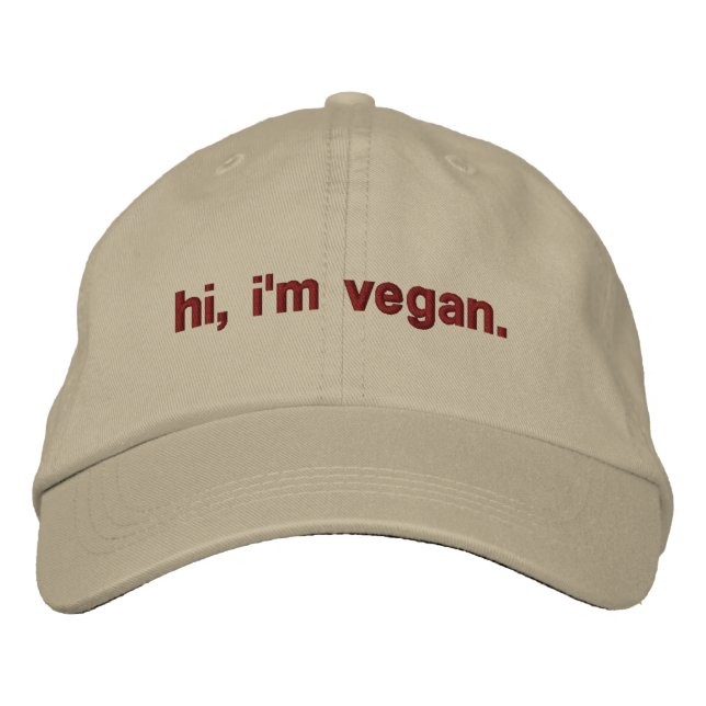 salut, je suis un casquette végétalien brodé (Devant)